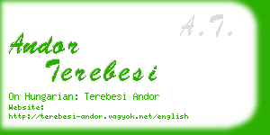 andor terebesi business card